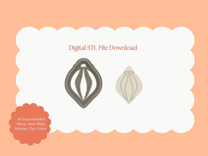 Ornament No. 10 Clay Cutter | Ornament STL File for Christmas Earrings – Festive Holiday Digital Download