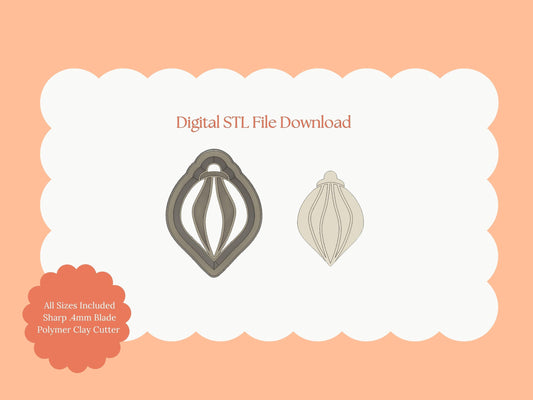 Ornament No. 10 Clay Cutter | Ornament STL File for Christmas Earrings – Festive Holiday Digital Download
