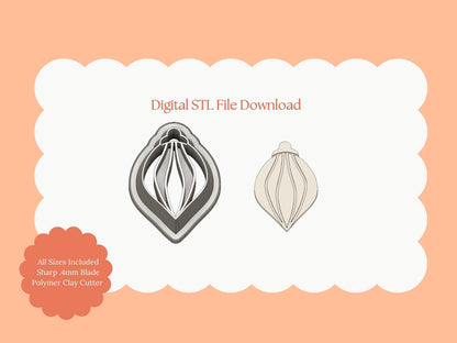Ornament No. 10 Clay Cutter | Ornament STL File for Christmas Earrings – Festive Holiday Digital Download