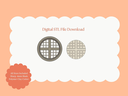 Waffle Clay Cutter | Waffle STL File for Polymer Clay Earrings and Food Jewelry