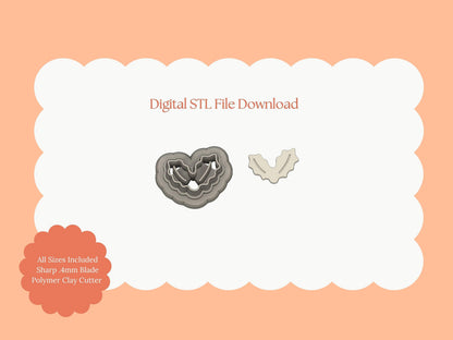 Holly Leaf No. 4 Clay Cutter | Holly Leaf STL File – Christmas Digital Clay Cutter for Botanical Earrings and Crafts