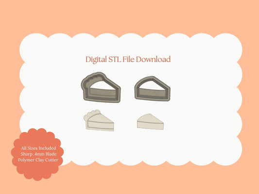 Pumpkin Pie Slice Clay Cutter | Pumpkin Pie STL File for Thanksgiving Earrings – Fall Dessert Digital Download
