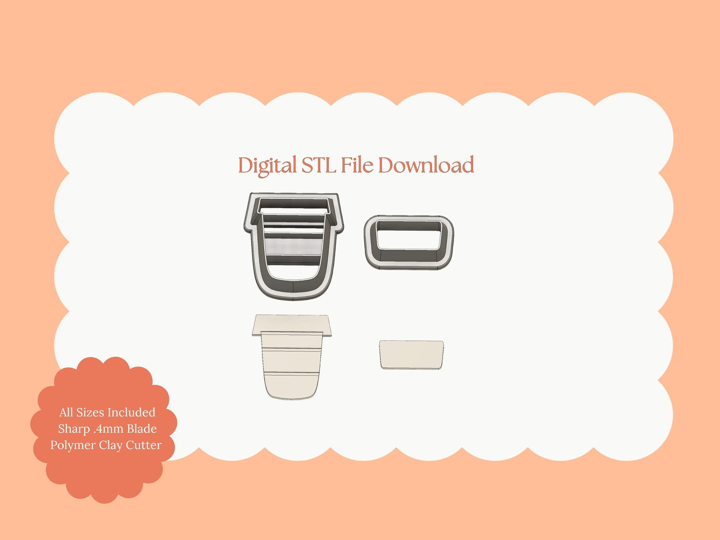 To Go Latte No. 3 Clay Cutter | Latte Cup STL File – Coffee Digital Clay Cutter for DIY Cafe Earrings and Fun Accessories