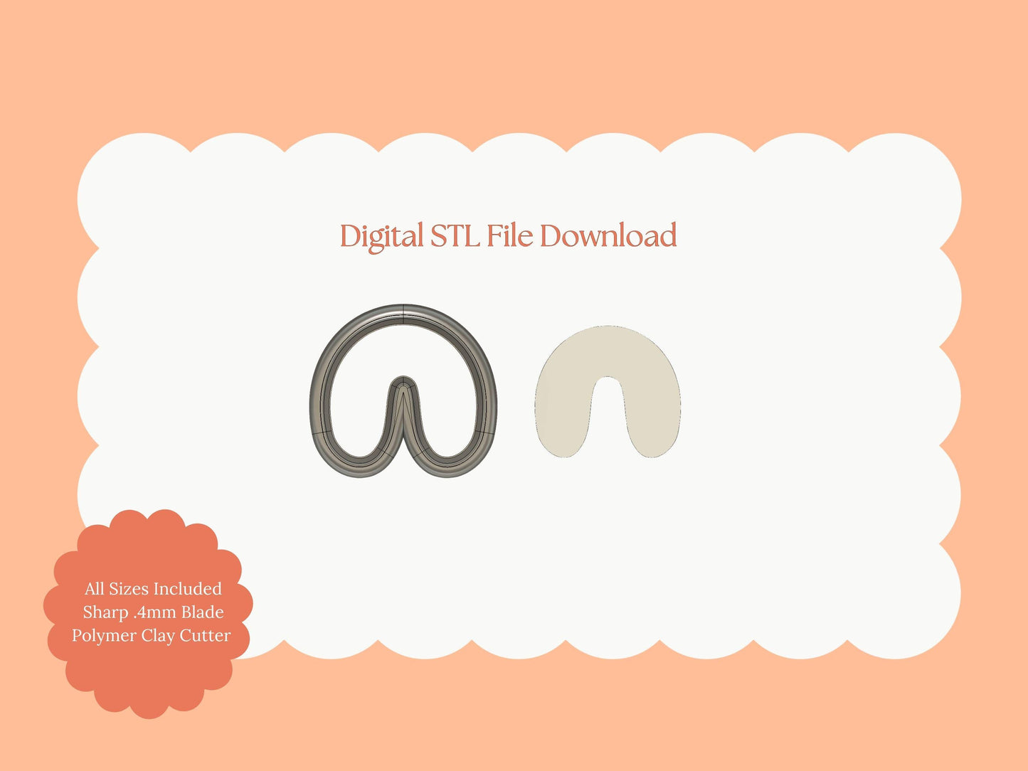 U Shape No. 2 Clay Cutter | Minimalist Polymer Clay Cutter Digital STL File for DIY Earrings and Handmade Jewelry