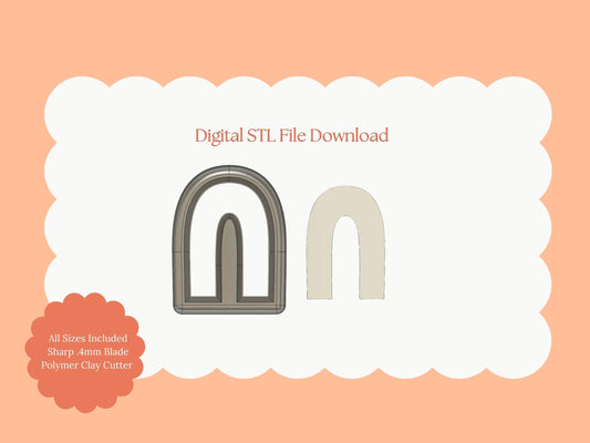 Skinny U Shape Clay Cutter | Minimalist U Shape STL File Download for Polymer Clay Earrings and Jewelry