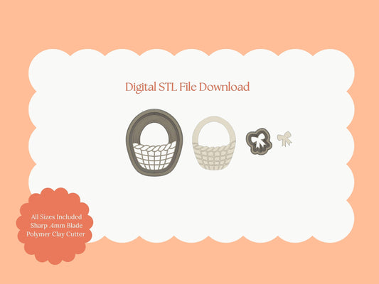Easter Egg Basket No. 2 | Easter Basket STL File | Clay Earring Cutter for Spring Jewelry Crafts