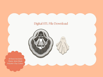 Ghost No. 4 Clay Cutter | Ghost STL File for Polymer Clay Halloween Earrings and Horror Crafts