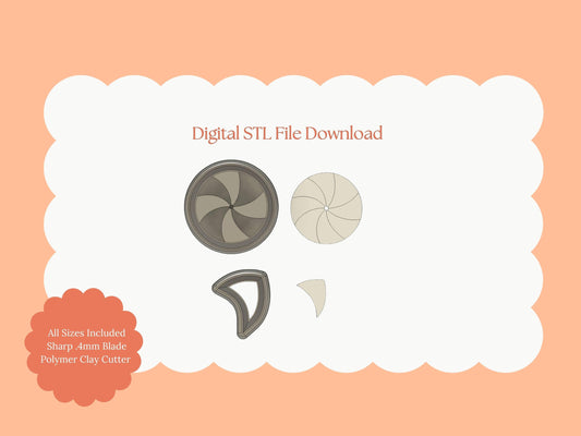 Peppermint No. 1 Clay Cutter | Christmas Peppermint STL File for Polymer Clay Earrings and Gifts