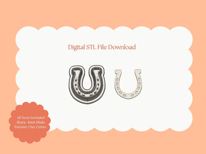 Horseshoe Clay Cutter | Horseshoe STL File for Polymer Clay Earrings and Western-Themed Jewelry