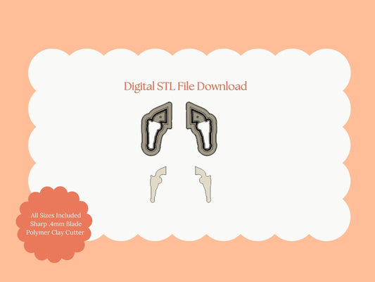 Six Shooter Clay Cutter | Western-Themed STL File for Polymer Clay Cowboy Earrings and Crafts