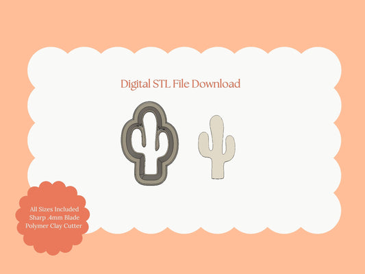 Cactus No. 1 Clay Cutter | Cactus STL File for Polymer Clay Earrings and Plant-Themed Jewelry