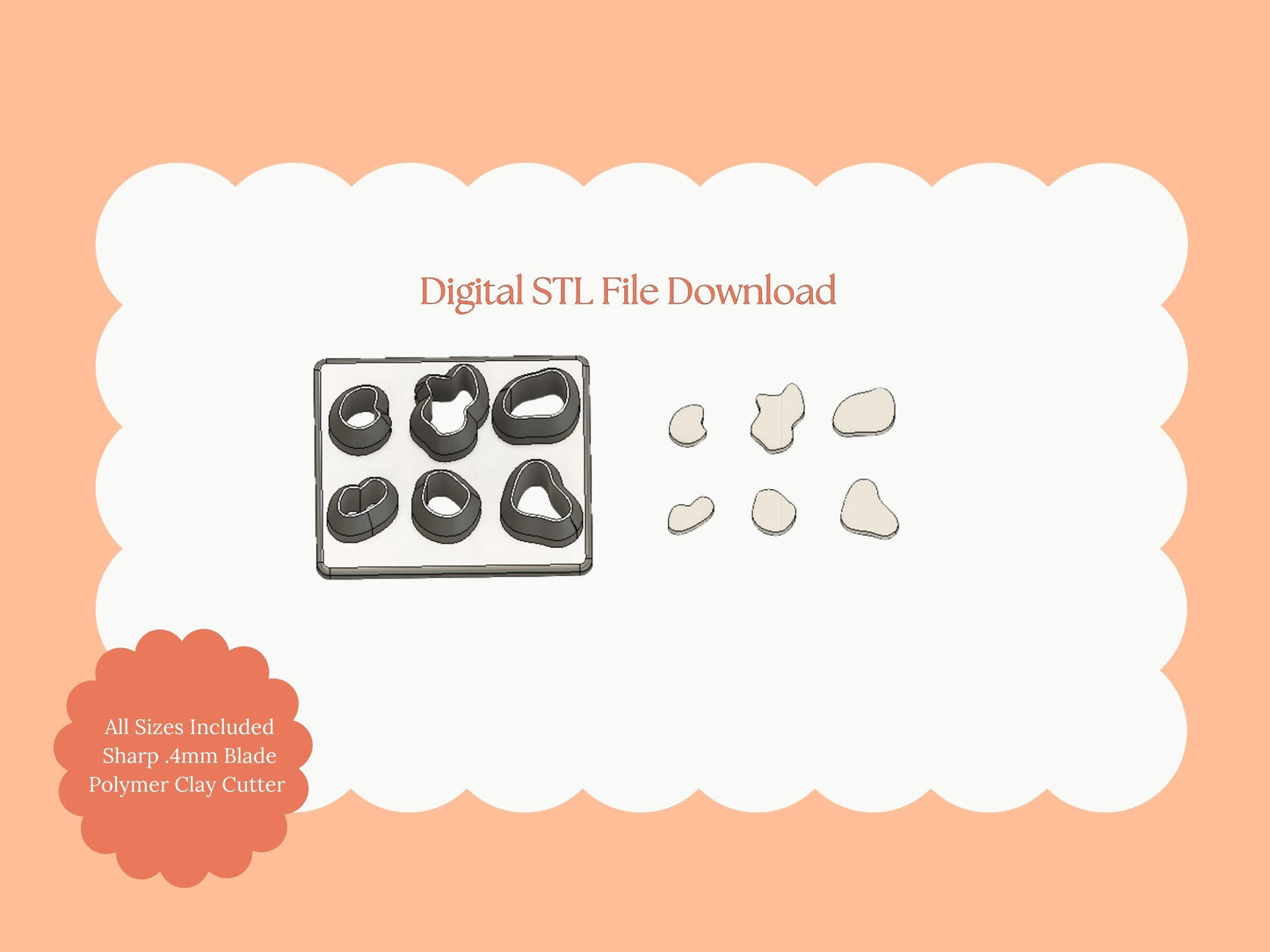 Cow Prints Clay Cutter | Cow Print STL File for Polymer Clay Earrings and Farm-Themed Jewelry