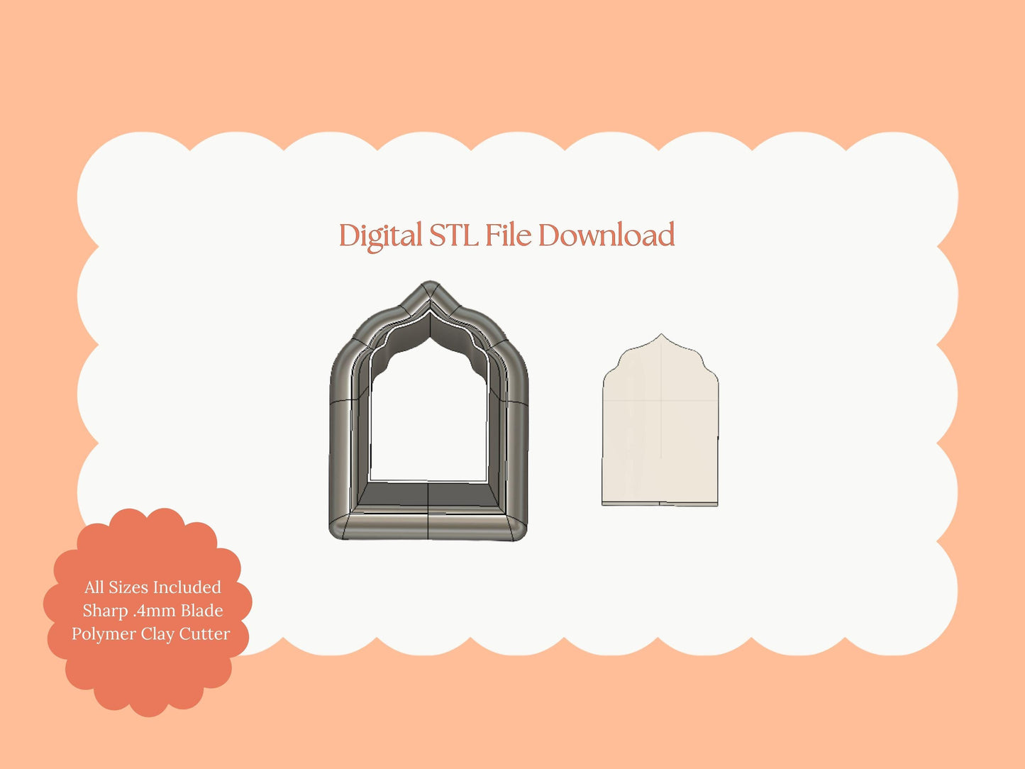 Elegant Arch No. 1 | Elegant Arch STL Cutter | Digital Clay Jewelry File for Modern Earrings