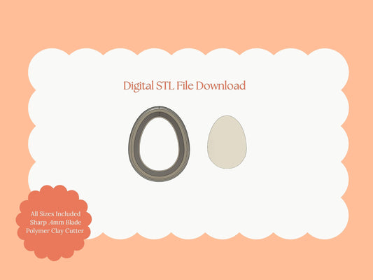 Egg Shape Clay Cutter | Easter Egg STL File for Polymer Clay Earrings and Spring Crafts