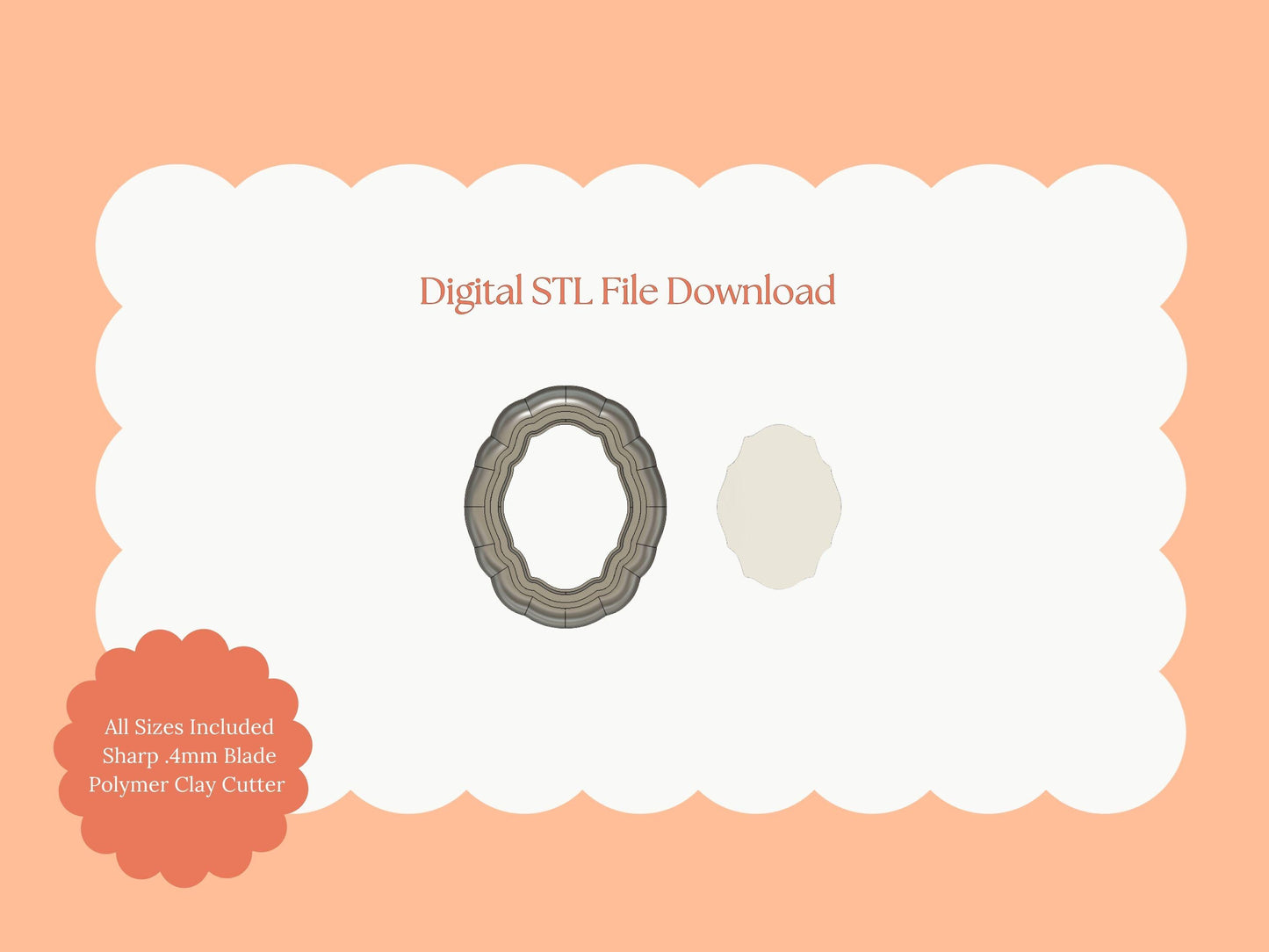 Elegant Shape No. 3 Clay Cutter | Fancy Elegant STL File for Polymer Clay Earrings and Chic Jewelry