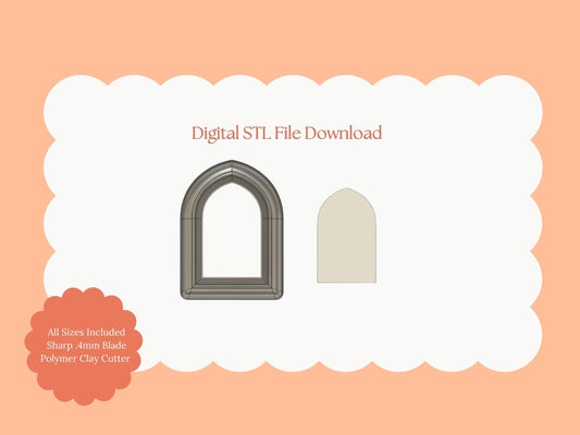 Pointed Arch Clay Cutter | Gothic Pointed Arch STL File for Polymer Clay Earrings and Accessories