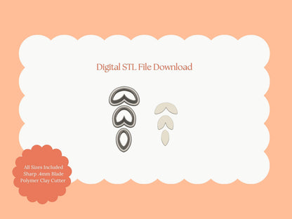 Elegant Dangle No. 3 Clay Cutter | Statement Dangle STL File for Polymer Clay Earrings and Chic Jewelry