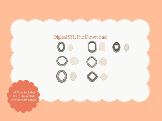 Elegant Shape Set Clay Cutter | Elegant Shape STL File Set for Polymer Clay Earrings and Fashion Jewelry