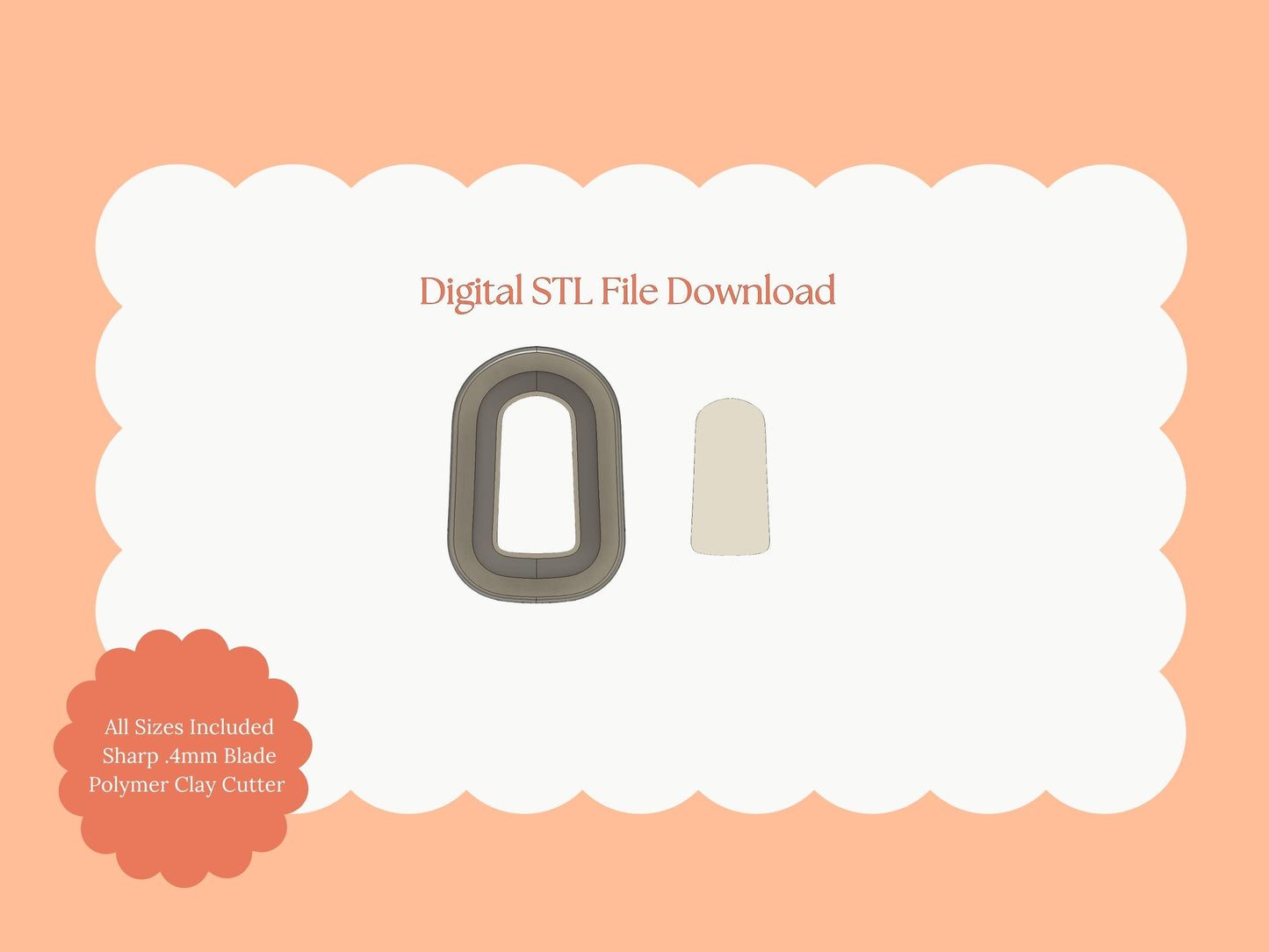 Rounded Quadrangle No. 1 Clay Cutter | Rounded Quadrangle STL File for Polymer Clay Earrings and Stylish Geometric Jewelry