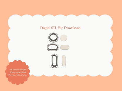 Vintage Shape No. 2 Clay Cutter | Vintage Shape No. 2 STL File for Polymer Clay Earrings and Retro Jewelry