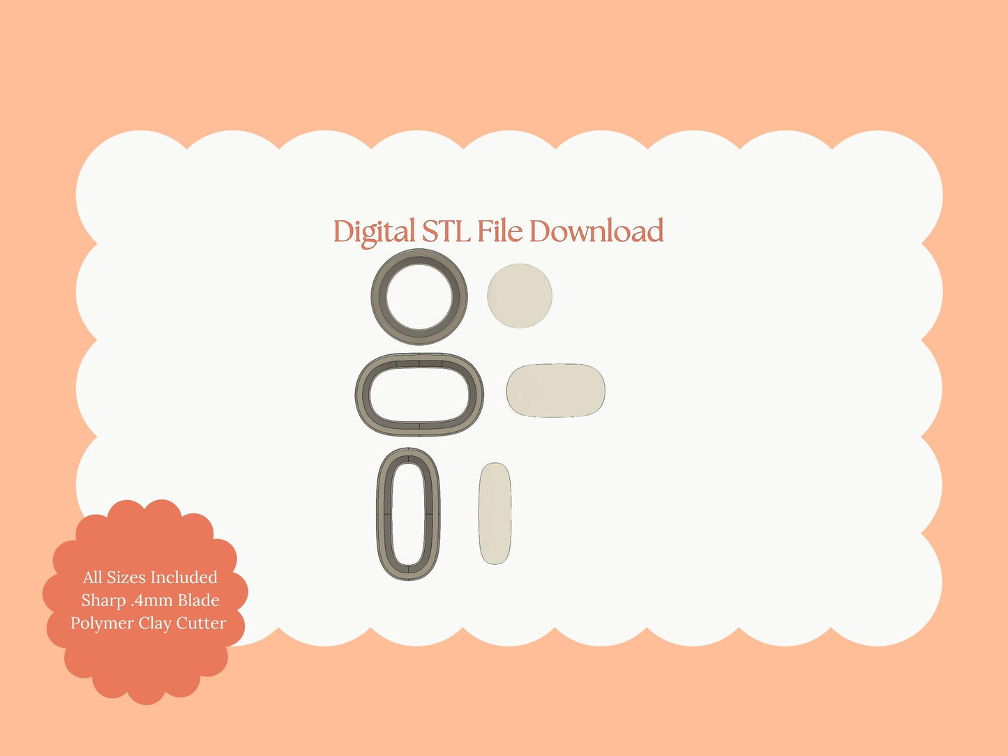 Vintage Shape No. 2 Clay Cutter | Vintage Shape No. 2 STL File for Polymer Clay Earrings and Retro Jewelry