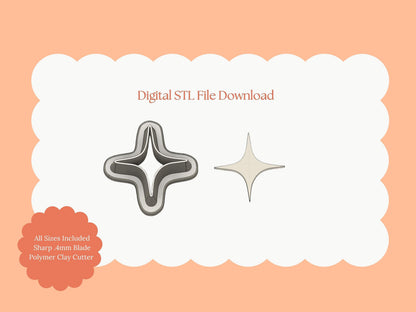 Star Shape No. 5 Clay Cutter | STL File Download Star Shape Polymer Clay Cutter for DIY Celestial Earrings and Space Accessories