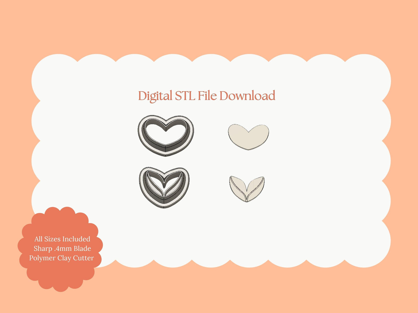 Valentine Flower Clay Cutter | Valentine Flower STL File Download for Love-Themed Earrings and Floral Jewelry