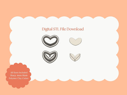 Valentine Flower Clay Cutter | Valentine Flower STL File Download for Love-Themed Earrings and Floral Jewelry