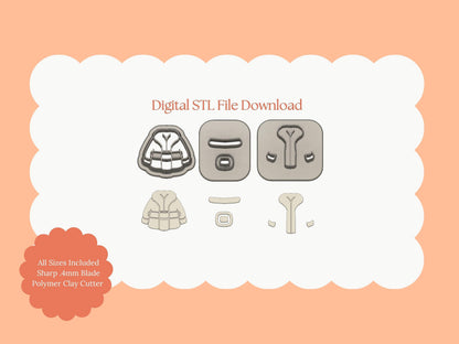 Santa Jacket Clay Cutter | Santa Jacket STL File for Holiday Earrings – Christmas Clothing Digital Cutter