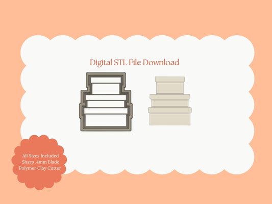 Present Box Stack Clay Cutter | Gift Stack STL File for Holiday Earrings – Christmas Digital Download