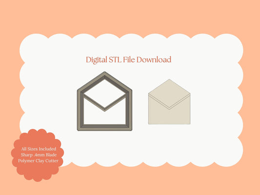 Open Letter Clay Cutter | Open Letter STL File for Valentine Earrings – Stationery Digital Clay Download