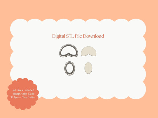 Rounded Leaf Dangle Clay Cutter | Rounded Leaf STL File for Nature Earrings – Botanical Digital Download for Jewelry