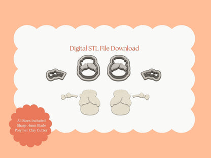 Mrs. Claus No. 2 Clay Cutter | Mrs. Claus STL File for Christmas Earrings – Festive Holiday Digital Clay Cutter