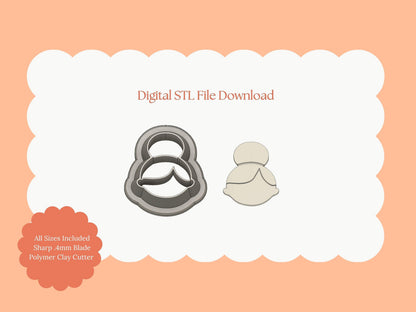 Mrs Claus Clay Cutter | Christmas Mrs. Claus STL File for Polymer Clay Earrings and Holiday Baking