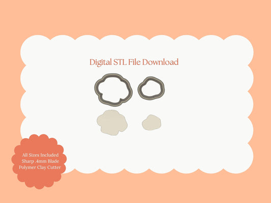 Two Part Poppy Flower Clay Cutter | Poppy Flower STL File – Floral Digital Cutter for DIY Botanical Earrings