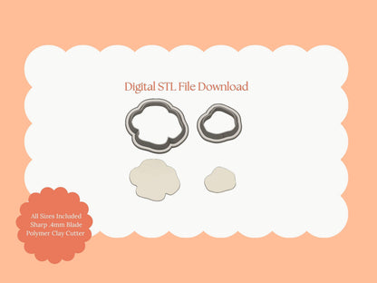 Two Part Poppy Flower Clay Cutter | Poppy Flower STL File – Floral Digital Cutter for DIY Botanical Earrings