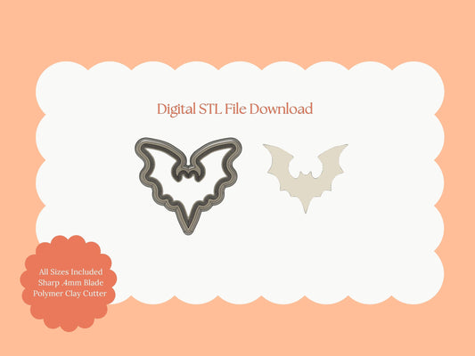 Bat Shape No. 1 Clay Cutter | Bat STL File for Polymer Clay Earrings and Halloween-Themed Jewelry