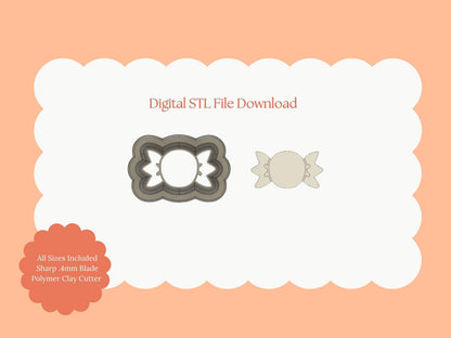 Candy Clay Cutter | Candy STL File for Polymer Clay Earrings and Sweet-Themed Jewelry