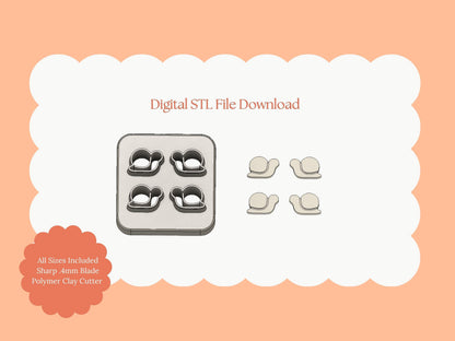 Snail Micro Cluster Clay Cutter | Snail Cluster STL File for Polymer Clay Earrings and Nature-Themed Jewelry