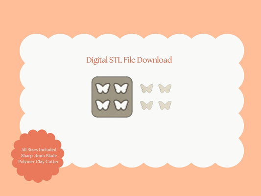 Butterfly Micro Cluster Clay Cutter | Butterfly Cluster STL File for Polymer Clay Earrings and Fairy Jewelry