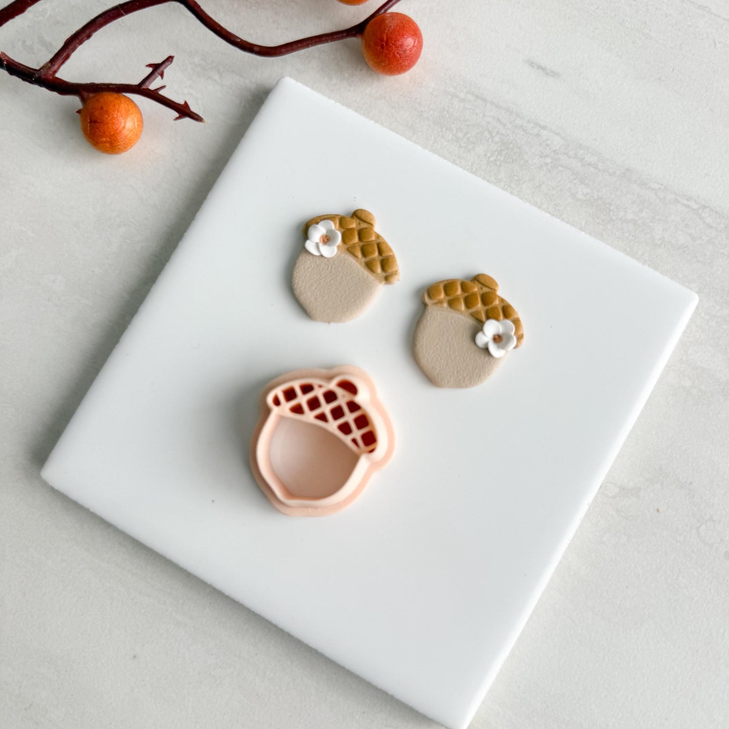 2025 Acorn No. 1 | Cozy Fall Embossed Polymer Clay Tools for Autumn Earrings & Crafts