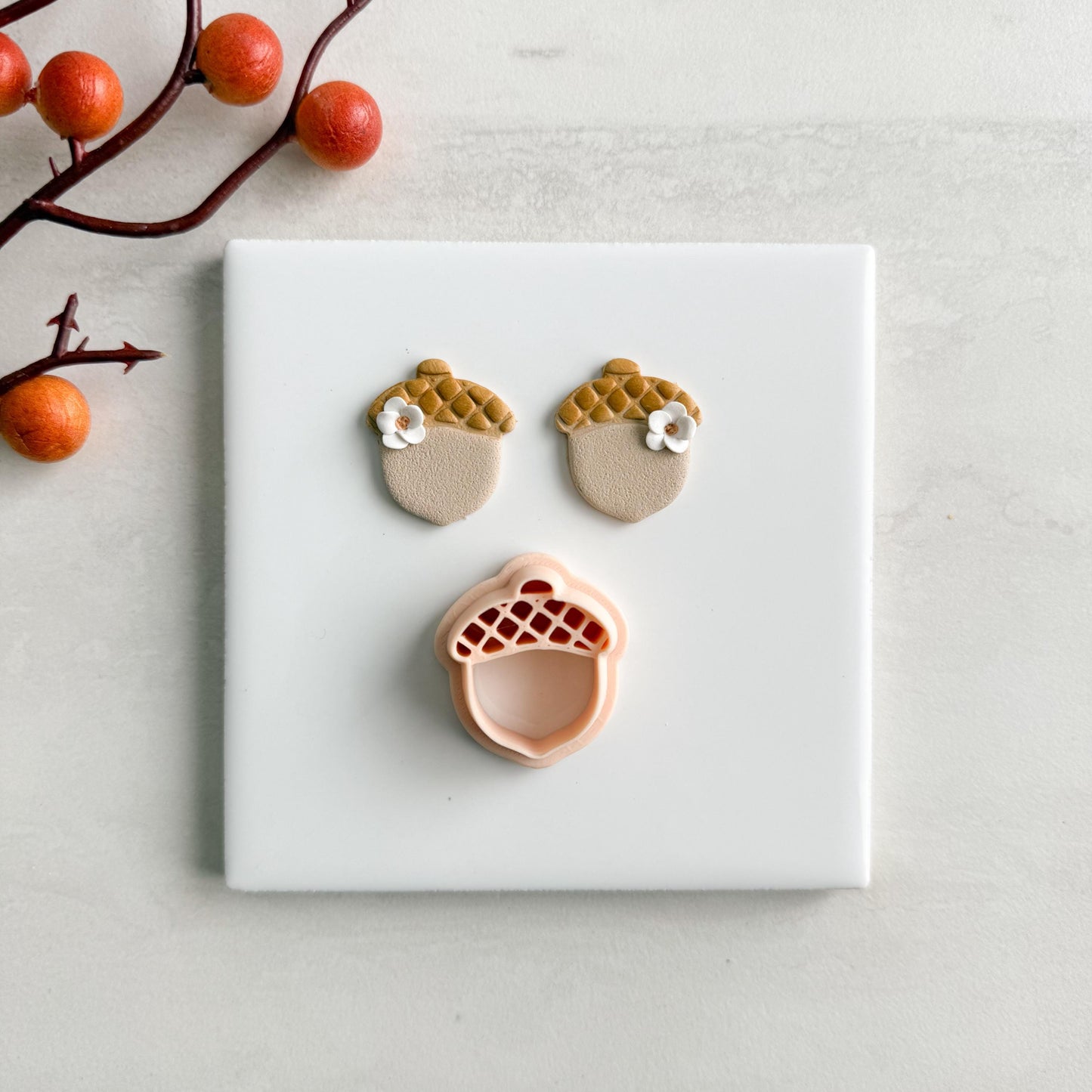 2025 Acorn No. 1 | Cozy Fall Embossed Polymer Clay Tools for Autumn Earrings & Crafts