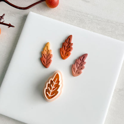 2025 Autumn Leaf No. 2 | Cozy Fall Embossed Polymer Clay Tools for Autumn Earrings & Crafts