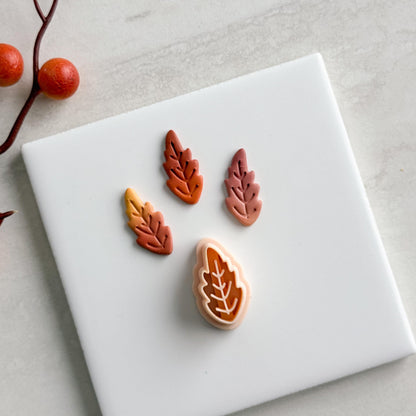 2025 Autumn Leaf No. 2 | Cozy Fall Embossed Polymer Clay Tools for Autumn Earrings & Crafts