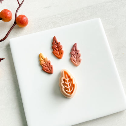 2025 Autumn Leaf No. 2 | Cozy Fall Embossed Polymer Clay Tools for Autumn Earrings & Crafts