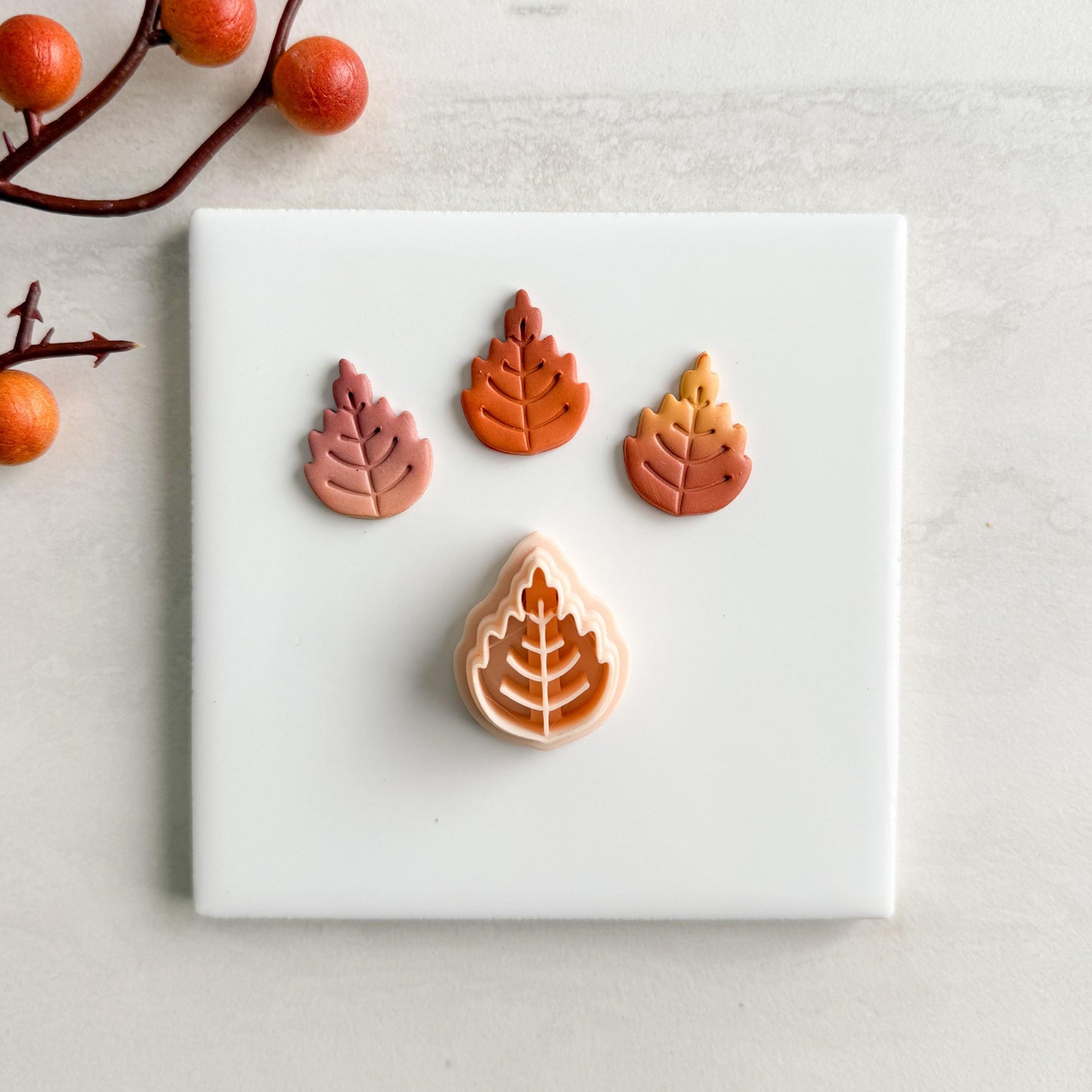 2025 Autumn Leaf | Cozy Fall Embossed Polymer Clay Tools for Autumn Earrings & Crafts