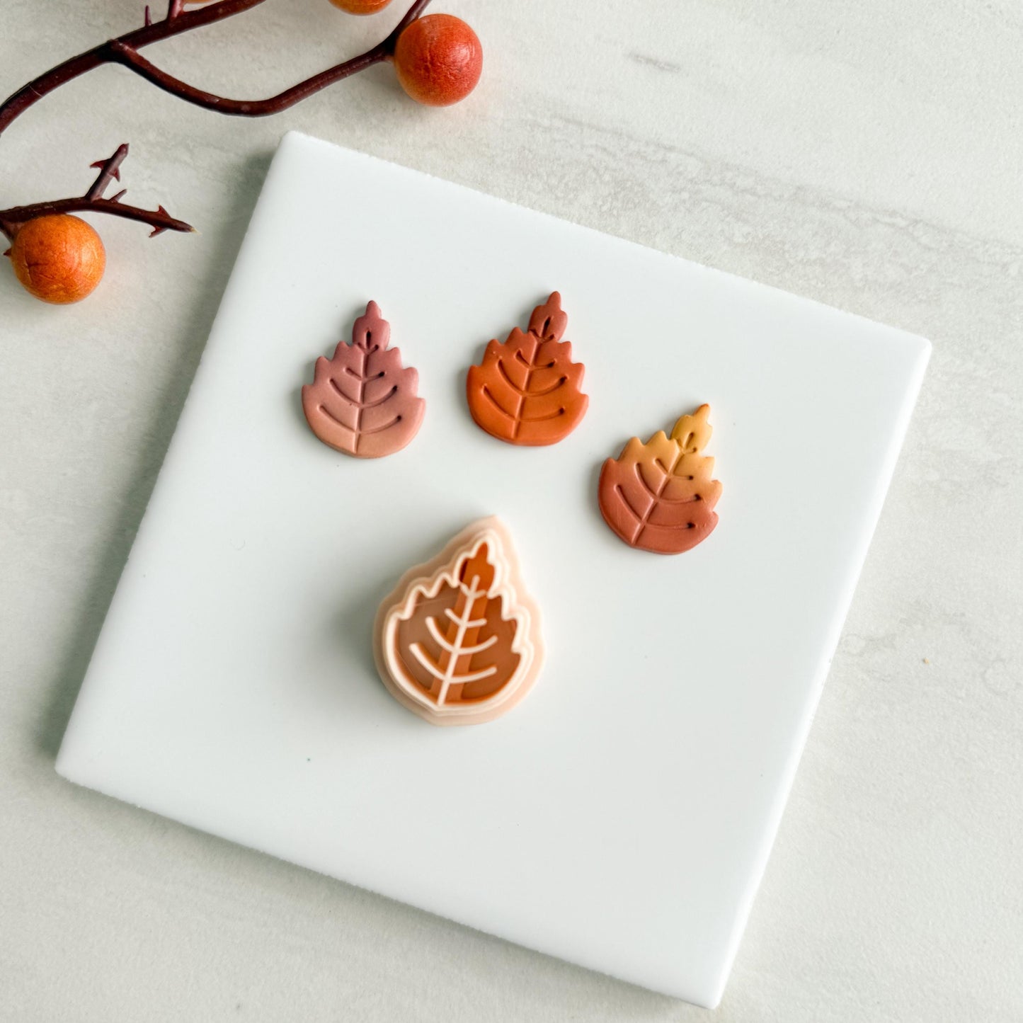 2025 Autumn Leaf | Cozy Fall Embossed Polymer Clay Tools for Autumn Earrings & Crafts