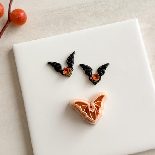 2025 Bat No. 1 | Bat Shape Dracula Spooky Halloween Fall Embossed Polymer Clay Tools for Autumn Earrings & Crafts