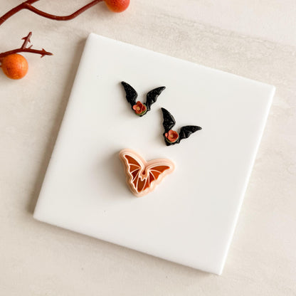 2025 Bat No. 1 | Bat Shape Dracula Spooky Halloween Fall Embossed Polymer Clay Tools for Autumn Earrings & Crafts
