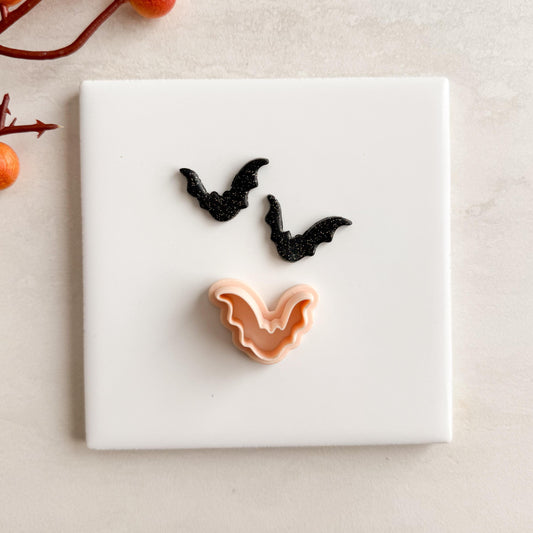 2025 Bat No. 5 | Bat Shape Spooky Scary Halloween Fall Embossed Polymer Clay Tools for Autumn Earrings & Crafts